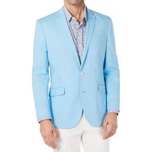 Unlisted Kenneth Cole Mens Sport Coat Sky Blue 42R cotton blazer